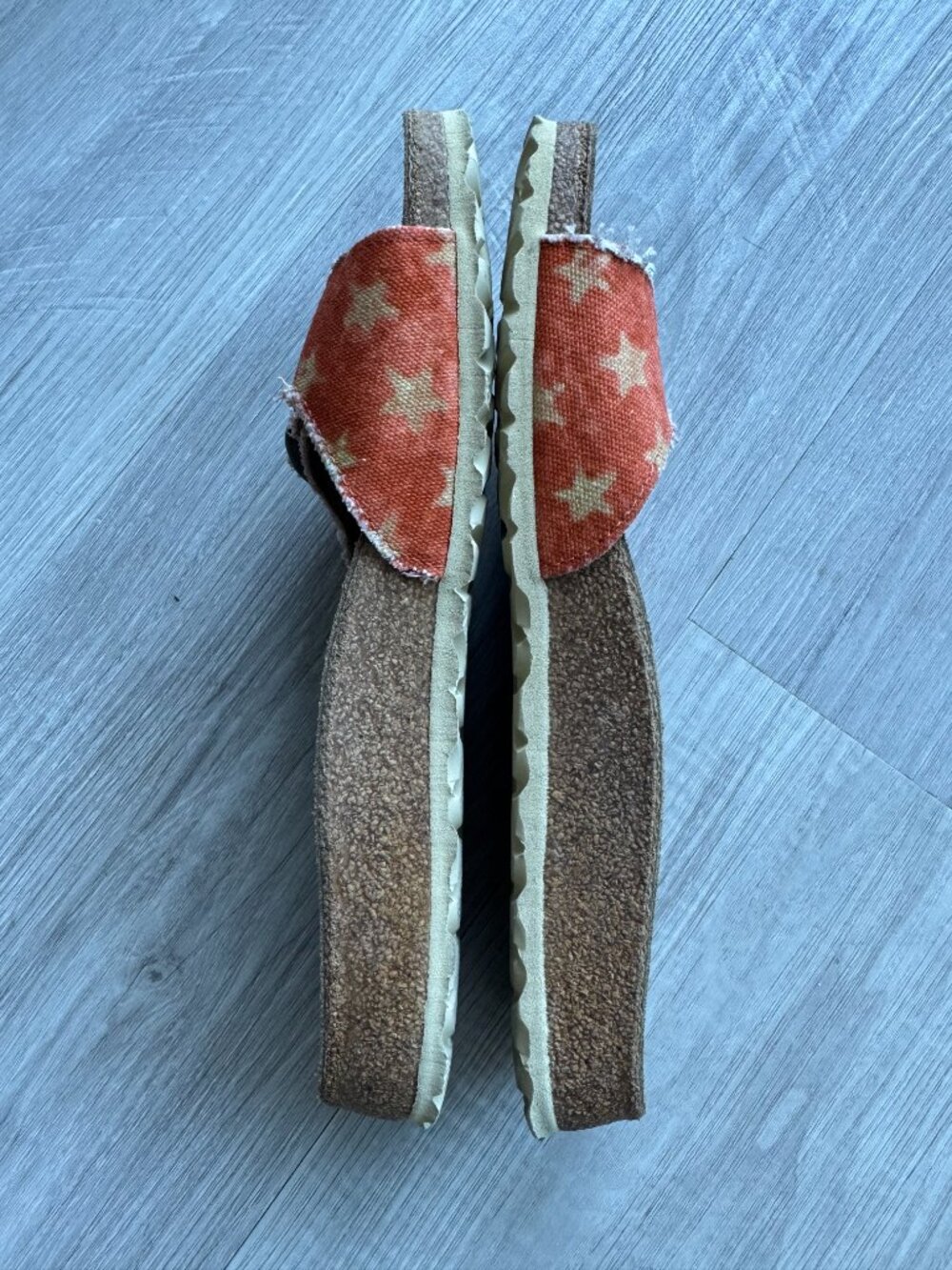 Birki’s by Birkenstock Madrid Orange Star Canvas Slide Sandals EU 38 US 7–7.5 - Picture 4 of 6